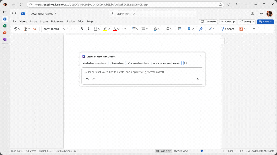 Microsoft copilot i word