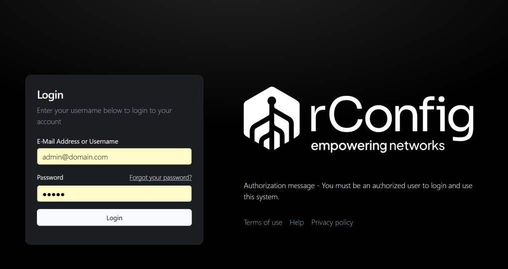 rConfig login-side