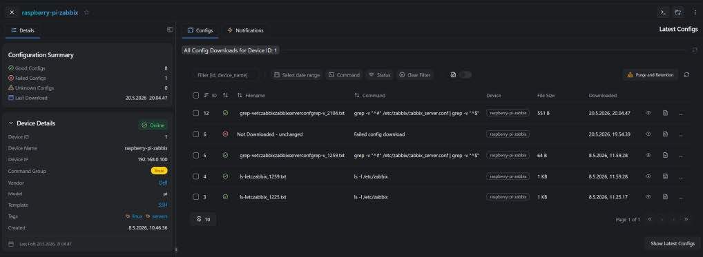 Vis konfigurationer i rConfig